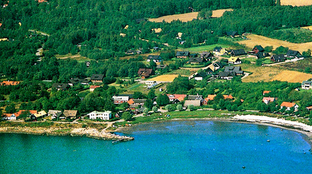Flygfoto över Skepparkroken från c:a 1985