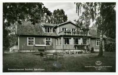 Semesterhemmet Solviken i Björkhagen på 1950-talet
