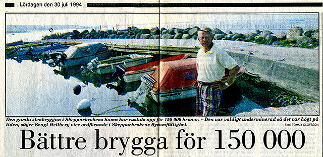 Artikel i NST 1994-07-30 om Skepparkrokens brygga 